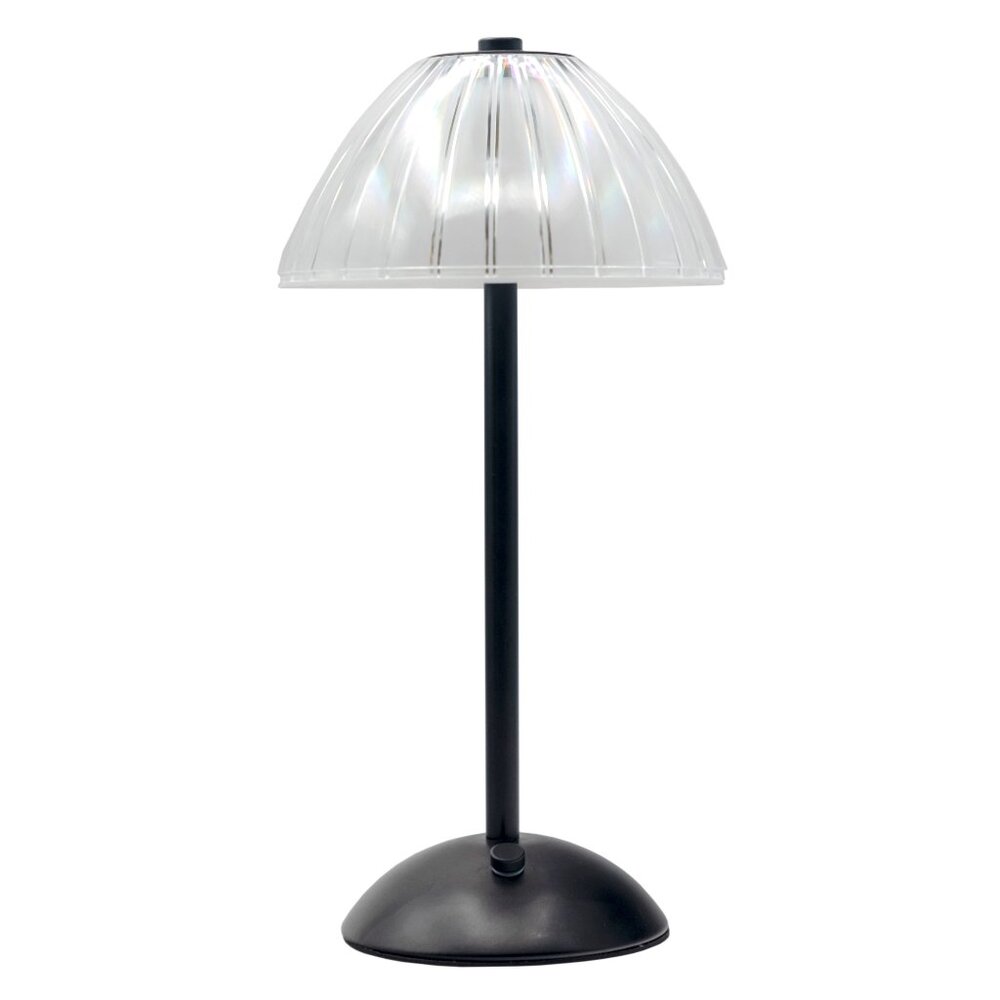 Portable Rechargeable Touch Lamp 11.8" – Black Base & Clear Acrylic Shade